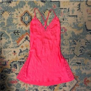 Victoria’s Secret Hot Pink Lace Slip – Size Small